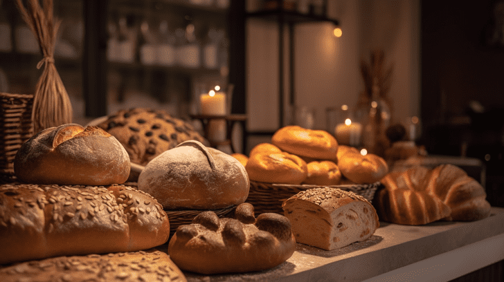 plusieurs variétés de pain délicieux venant du boulanger artisanal