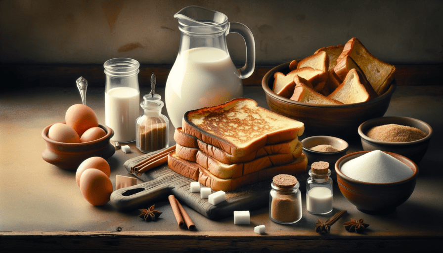 pain perdu recette traditionnelle rassis avec du lait, des œufs, du sucre et souvent une pointe de vanille ou de cannelle